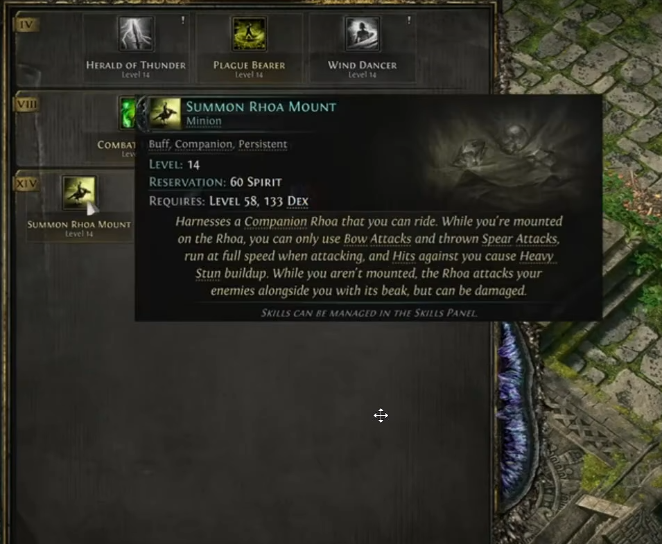 Summon Rhoa Mount, the skill of huntress